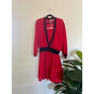 Josephine Women's Red Vintage 90s 2 Piece Skirt Set Size 8